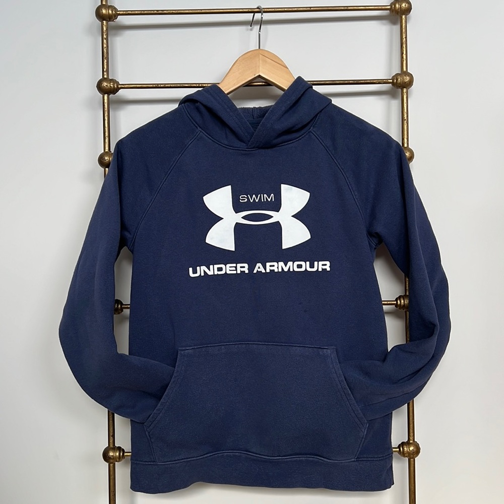 Under Armour blue long sleeve hooded ‘Swim’ sweatshirt size YXL